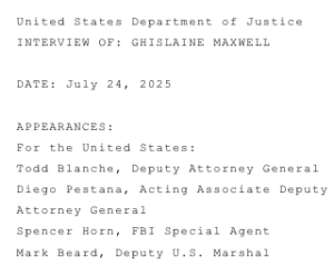 FULL TRANSCRIPT OF GHISLAINE MAXWELL INTERVIEW 😬